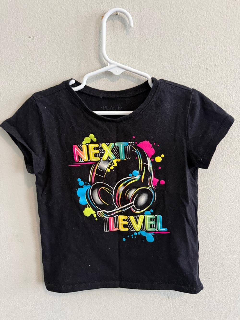 The Children's Place Black Graphic 'Next Level' Headphone Tee